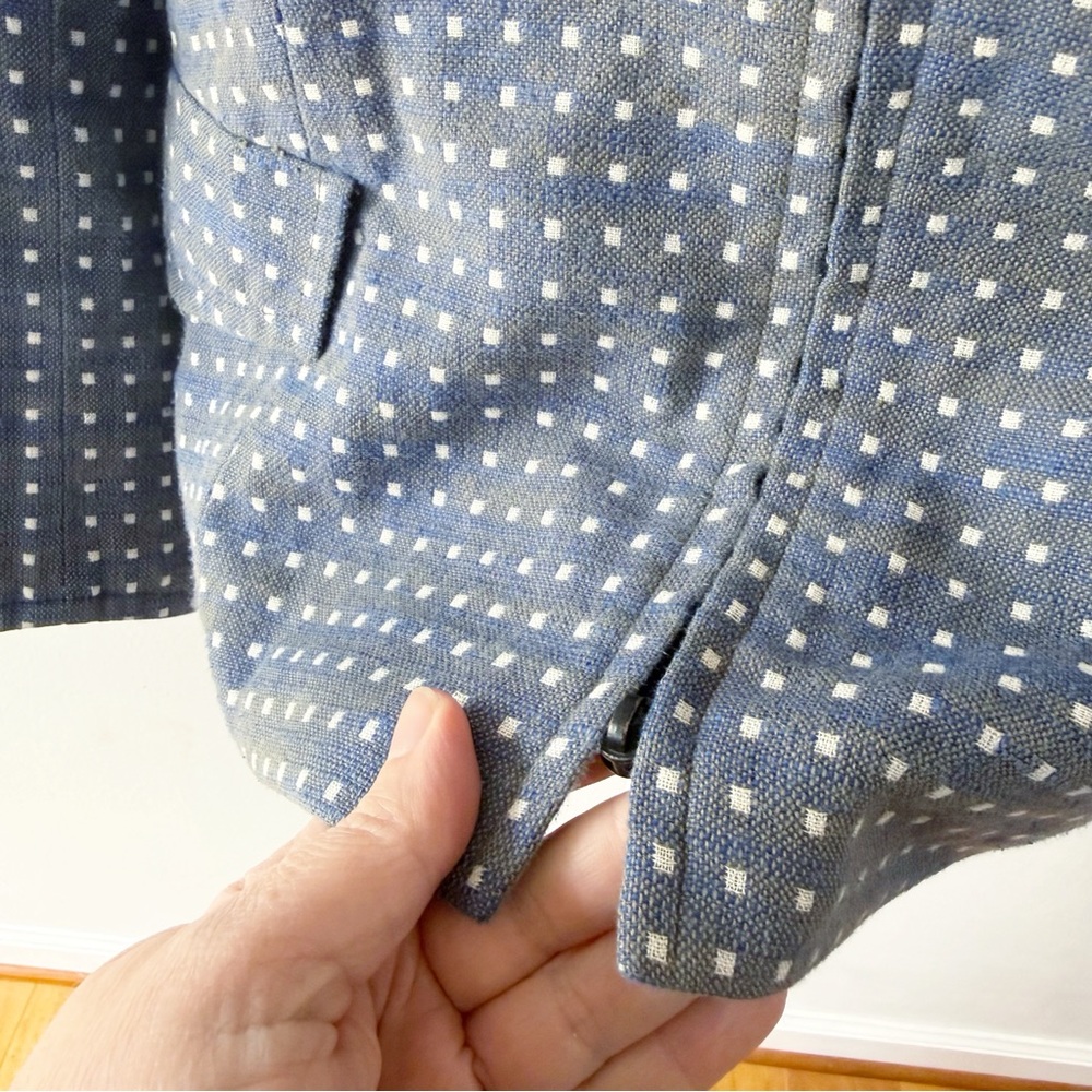 Akris Punto Women‎ Cotton Linen Square Dot Print Jacket Size 10 Office Casual - Picture 4 of 9